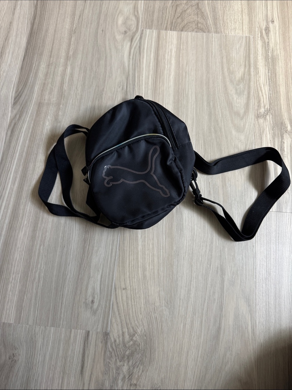 Puma Black Rounded Sling Bag with Logo